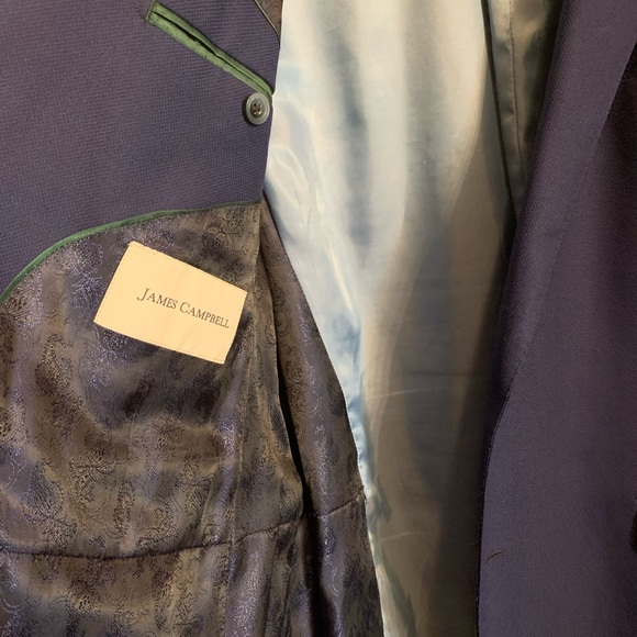 James Campbell Mens Blue Two Button Notch Lapel Wool Blazer Size 44R - Picture 4 of 6